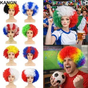 KANGN Chú Hề Tóc Giả, Lông Tơ Sóng Afro Puff Tóc Giả, Cosplay Trang Trí Chống Đỡ Xoăn Ngộ nghĩnh Trang Phục Tóc Ngắn Tóc Giả Unisex