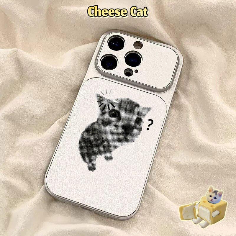 Dễ Thương Câu Hỏi Mèo Con Cặp Đôi Ốp Lưng Điện Thoại iPhone 14 15 Plus 16 17 Pro Max XR Xs Max 11 12 Pro Da Bảo Vệ