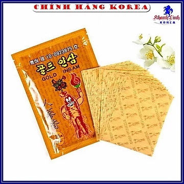 Cao dán hồng sâm hàn quốc Gold Insam vàng đặc biệt, túi 25 miếng - Chăm sóc chấn thương, giảm đau nhức