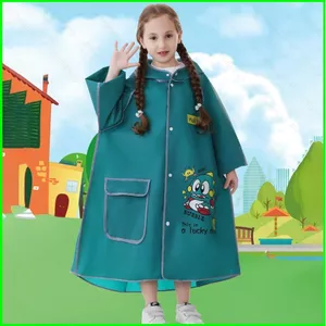 Áo mưa trẻ em PS1 Kuromi Áo mưa cho học sinh tiểu học có thể che túi đi học SP1