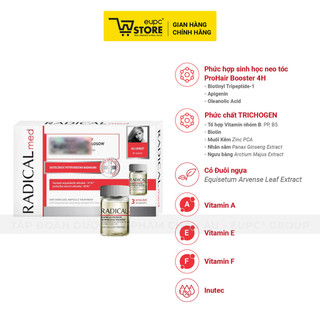 Tinh Chất Giúp Giảm Rụng Tóc Nữ Radical Med 3x5ml Dưỡng Ẩm, Cung Cấp Dưỡng Chất Cho Da Đầu EUPC STORE