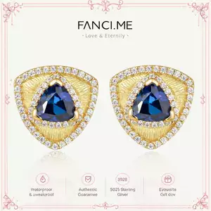 Bông tai bạc họa tiết FANCIME Trinity được tạo ra bằng Sapphire