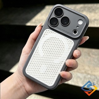 Armor Shield Lưới tản nhiệt Vỏ từ tính cho iPhone 17 16 15 14 13 12 Pro Max Vỏ bảo vệ chống sốc chống rơi