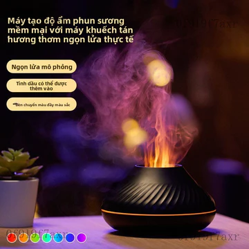 Máy tạo ẩm Máy tạo độ ẩm cho phòng ngủ, nhà ở, phòng có điều hòa, máy tạo độ ẩm mini hình ngọn lửa, máy tạo mùi thơm cho