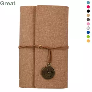 Sách Nhãn Dán TUYỆT VỜI, Sổ Tay Xoắn Ốc Retro 6 Lỗ A6, Phong Cách Retro Có Thể Tái Sử Dụng Thiết Kế Lật Sổ Tay Lật Du Lịch