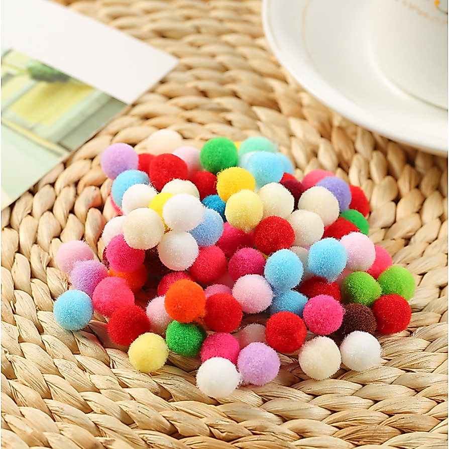 [20 viên] Pom pom trang trí nhiều size handmade DIY