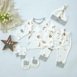 Set 5 món hè thun lạnh mềm mát loại 1 hiệu Bunny cho bé sơ sinh 0-3 tháng
