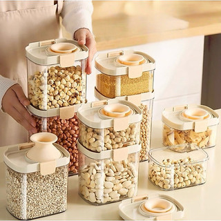 Hộp Bảo Quản Thực Phẩm Kín, Hộp Đựng Thực Phẩm Khô Nhà Bếp, Đậu, Hạt, Ngũ Cốc -TotoMoo.homedecor