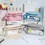 Túi đựng bút chì dung tích lớn trong suốt INS Style School Case Giá đỡ văn phòng phẩm Hộp đựng bút cầm tay chống nước Túi đựng bút chì ELWW