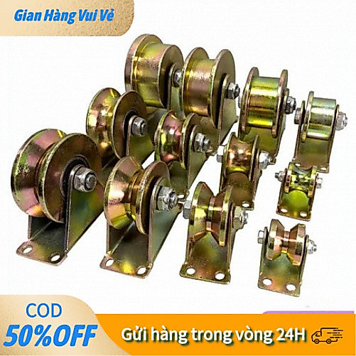 【24h】"Bộ Con Lăn Ròng Rọc Cửa Trượt – Thép Không Gỉ, Mạ Màu, Bánh Xe Hình Chữ U/V Cho Cửa Kéo, Cửa Cổng  "
