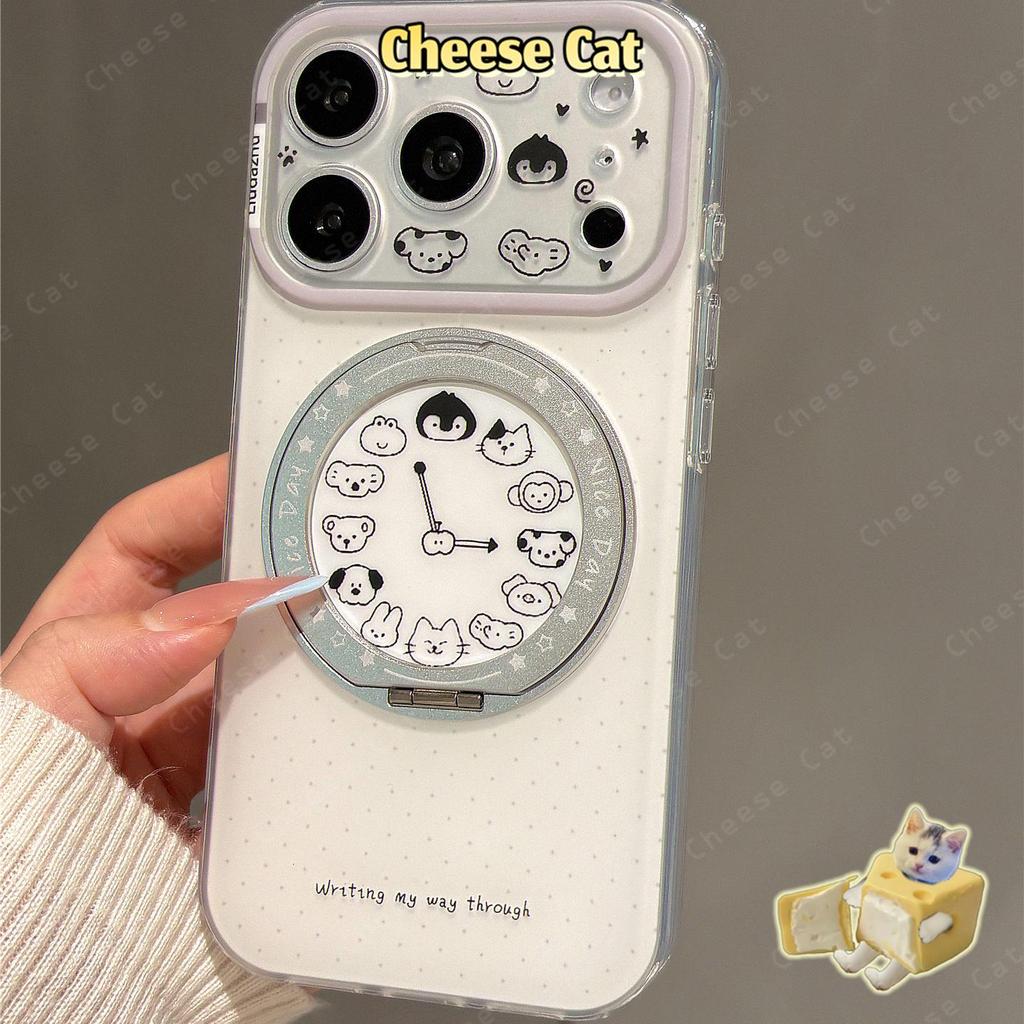 Ốp điện thoại hình tròn bằng kim loại hình chim cánh cụt cho iPhone 11 12 13 14 15 16 17 Pro Max 17 Air XR Xs Max