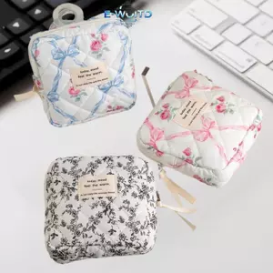 E-WOITD Sinh Viên Cô Gái Trang Điểm Nơ Ngọt Photocard Túi Bảo Quản Móc Khóa Di Động Túi Đựng Tiền Xu Mini Dễ Thương Túi Đựng Đồ E-WOITD