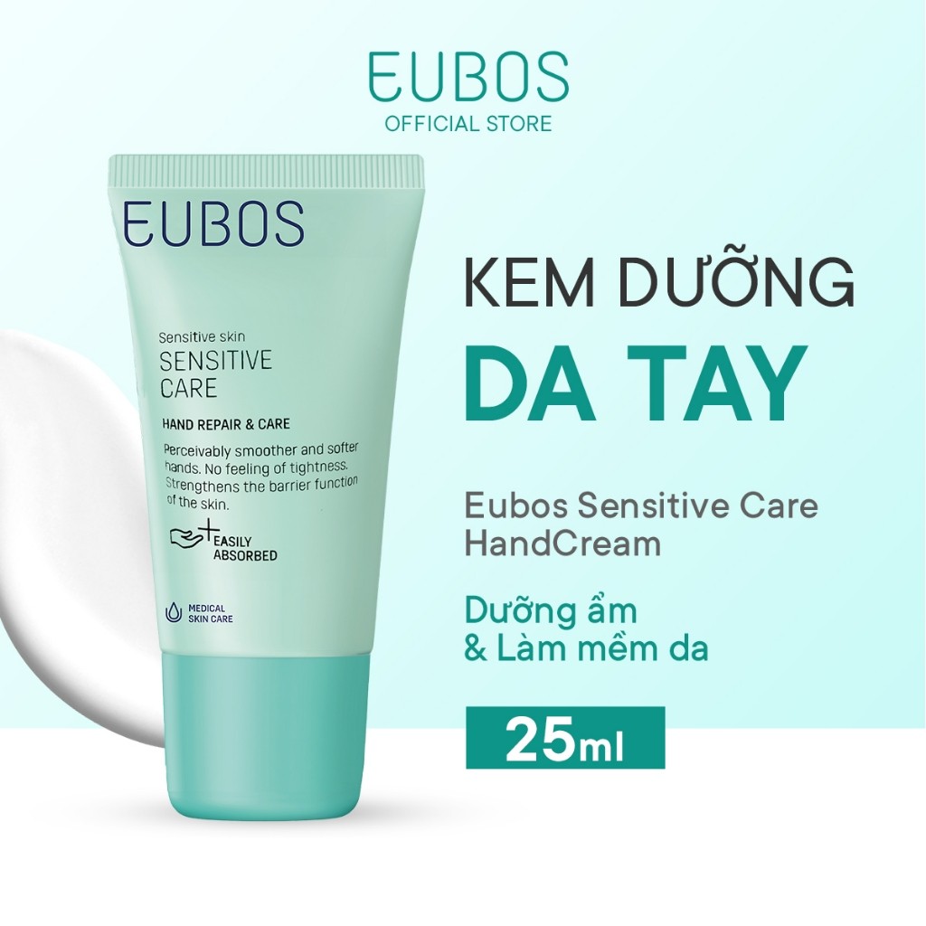 Kem Dưỡng Da Tay và Móng EUBOS Giúp Bảo Vệ Da Mềm Mịn, Dưỡng Ẩm Không Gây Nhờn Rít, Phục Hồi Da Tay