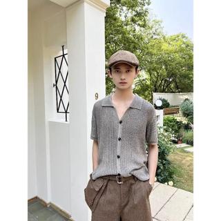 Phong Cách Mùa Hè Pháp Lười Tie-Dye Gradient Dệt Kim Cardigan Rời Che Cổ Tất Cả Trận Đấu Đan