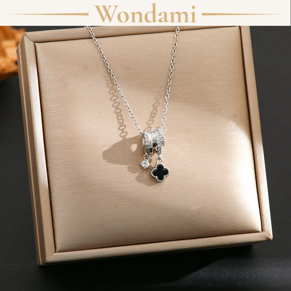 Vòng Cổ Nữ Thép Titan Đính Đá Zircon Dáng Xương Quai Xanh Chuẩn Hàn Không Phai Màu 801