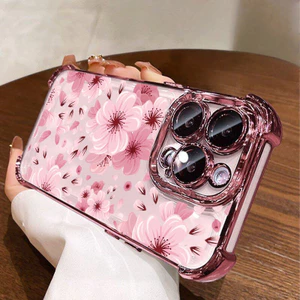 Hoa Anh Đào Màu Hồng Hoa Dành Cho Oppo Reno 15 Pro 14 13 12 11 Pro Plus 15F 14f 13f 12f A5 A6PRO A6C Vỏ Mềm Mạ Điện Trong Suốt