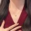 Vòng cổ zircon ngọc lục bảo cổ điển kiểu Pháp dành cho nữ thanh lịch và cao cấp