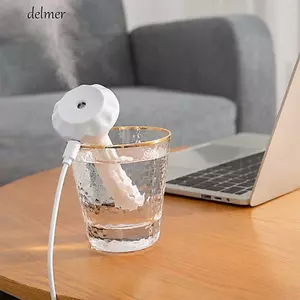 Máy tạo độ ẩm kim cương DELMER, Máy tạo độ ẩm phun Mini cầm tay bằng nhựa, Máy khuếch tán dầu có thể tháo rời bằng đèn LED Máy phun sương Nano có thể điều chỉnh văn phòng