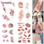 BORAGETE 1 / 4 Miếng dán hình xăm tạm thời vết thương, Nhãn dán hình xăm sẹo mắt cá chân Cosplay lâu dài, Quà tặng Nhãn dán hình xăm sẹo thực tế chống nước