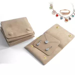 Flgo Trang Sức Bao Bì Túi Trang Sức Túi Nhung Trang Sức Túi Đựng Trang Sức Di Động Có Nút Chụp Cho Trang Sức Storag