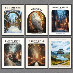 Xe của nhà Weasleys Wizard Village Diagon Alley Poster Không Khung Tranh Canvas Trang Trí Tường