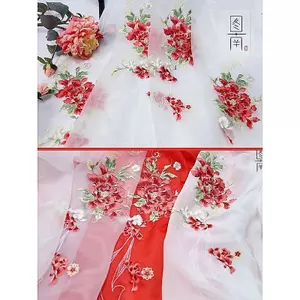 Tunan Nguyên Bản Mẫu Đơn Công Nghiệp Nặng Thêu Hoa Phong Cách Cổ Đại Hanfu Vải Váy Xếp Ly Mặt Ngựa Phong Cách Trung Quốc Thiết Kế Vải 6.2