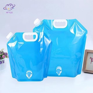 Túi đựng nước gấp gọn HFTOY 5/10L có vòi dành cho xe đạp, du lịch và cắm trại, làm từ nhựa dày