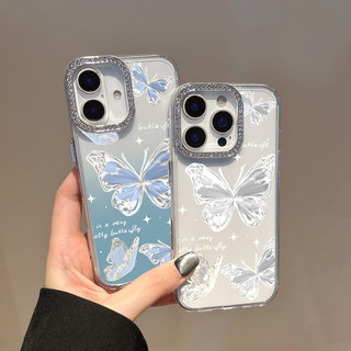 Ốp Điện Thoại Bướm Lấp Lánh Cho OPPO Reno 14 13 12 11 10 8 7 6 5 Pro Reno 14F 13F 12F 11F 8T 4 4G 5G Bling Kim Cương Giả Mềm TPU Trong Suốt