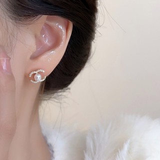 Bông Tai Đôi Ngọc Trai Zircon Phong Cách Pháp, Sang Trọng, Cao Cấp