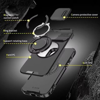 [JLK] Vỏ giáp sạc không dây từ tính sang trọng cho iPhone 17 Air 16 15 14 13 12 11 Pro Max Vỏ bảo vệ Camera trượt