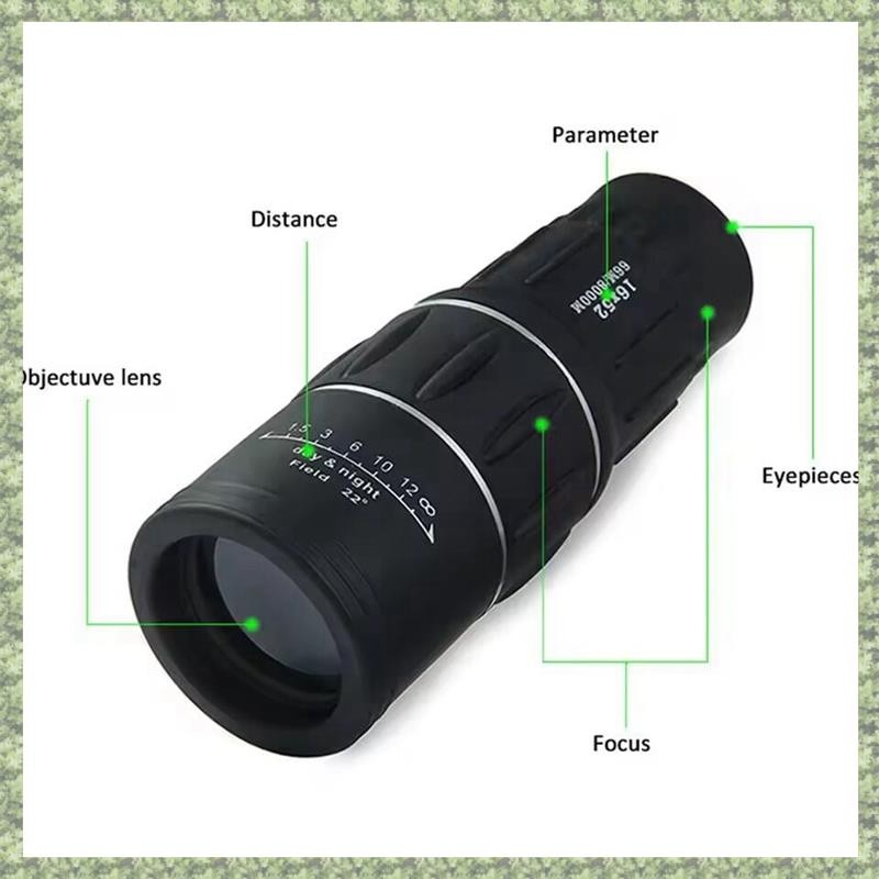 Ống nhòm zoom 16x52 xem xa ban ngày và ban đêm, phù hợp cho việc theo dõi chim và cắm trại