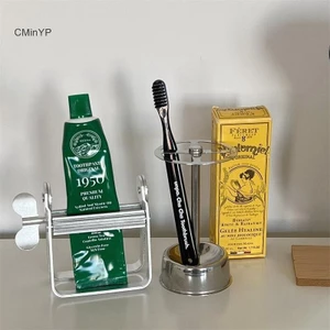 CMinYP Thép không gỉ Mờ Kem Đánh Răng Tay Nước Sốt Máy đùn Hộ Gia Đình Đồ Dùng Phòng Tắm Giá Để Bàn Chải Đánh Răng Dán Hộp Đựng Vinh Quang