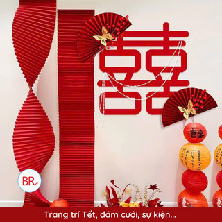 Dải Giấy Xếp Gợn Sóng Trang Trí trung thu 2025 ,Tiệc Cưới, Tết 2026, Lễ, Decor DIY sang trọng - Dài 4m ANGIHOME