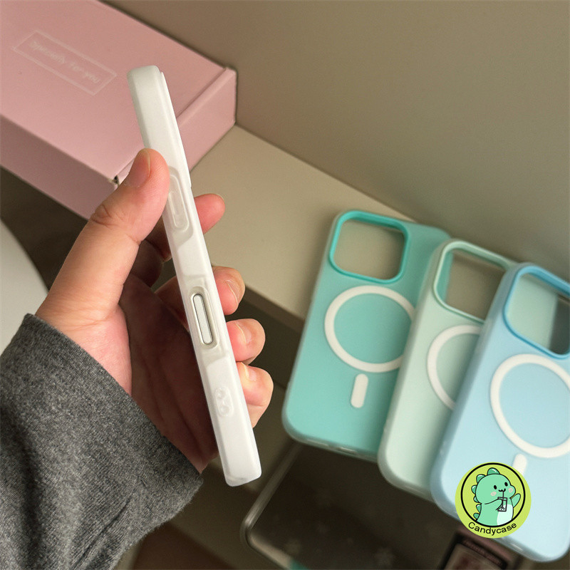 Ốp Điện Thoại Từ Tính 2 Trong 1 Màu Kẹo Cho Vivo V50 V50E V40 Lite V30 Pro Y18 Y18E Y18S Y18i 5G 4G Vỏ Sang Trọng Vỏ Mờ Đơn Giản Dễ Thương
