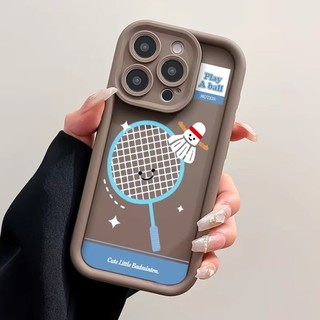 Phim Hoạt Hình Dễ Thương Vợt Tennis Cầu Lông Cặp Đôi Ốp Lưng Điện Thoại Samsung Galaxy A07 A17 A06 A16 A26 A36 A56 5G A03 Core Mềm Chống Sốc TPU
