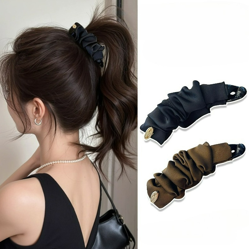 Dây Buộc Đuôi Ngựa Cao Chuối Kẹp Tóc Mũ Hàn Quốc Cho Nữ