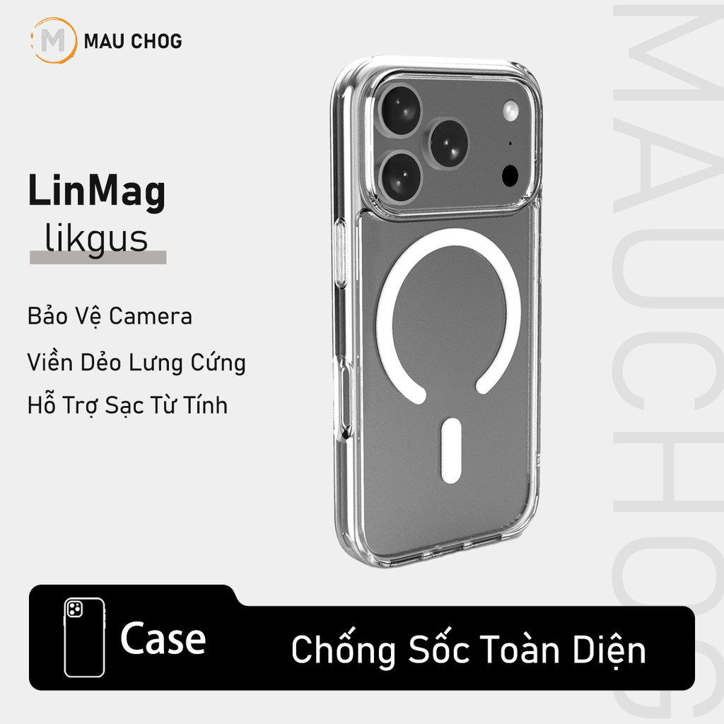 Ốp Trong Suốt Likgus Hỗ Trợ Sạc Không Dây Từ Tính Cho Điện Thoại iPhone 17 Pro Max 16 15 14 13 12