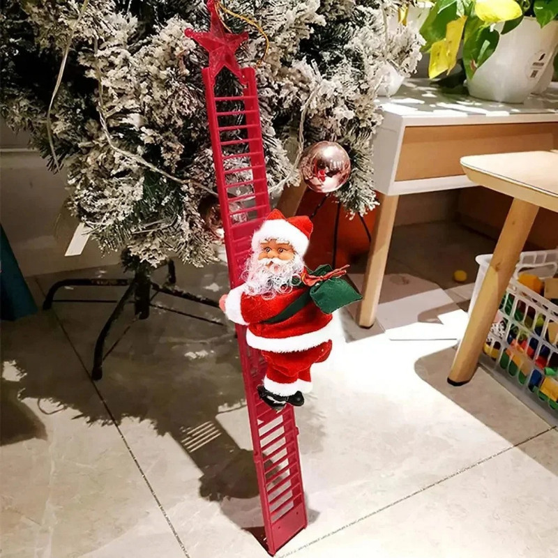 Thang Leo Núi ông Già Noel,Đồ Trang Trí Treo điện âm Nhạc,Chuyển động Chân Thực,Quà Tặng Cho Trẻ Em Trong Dịp Lễ