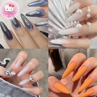 Moonlights 100 Chiếc Móng Tay Dạng Full Cover Gel Khuôn Đầu Móng Tay Nối Dài Tự Làm Móng Tay Phụ Kiện EN