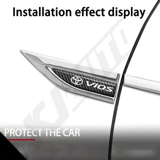 2 Chiếc Toyota Vios Xe Huy Hiệu Bên Cửa Fender Dán Kim Loại Xe Dán (Phải + Trái) Thép Không Gỉ Kim Loại Thân Logo Miếng Dán Cho Vios Ncp 150 AC100 XP150 Xp90 XP40 Ngoại Thất