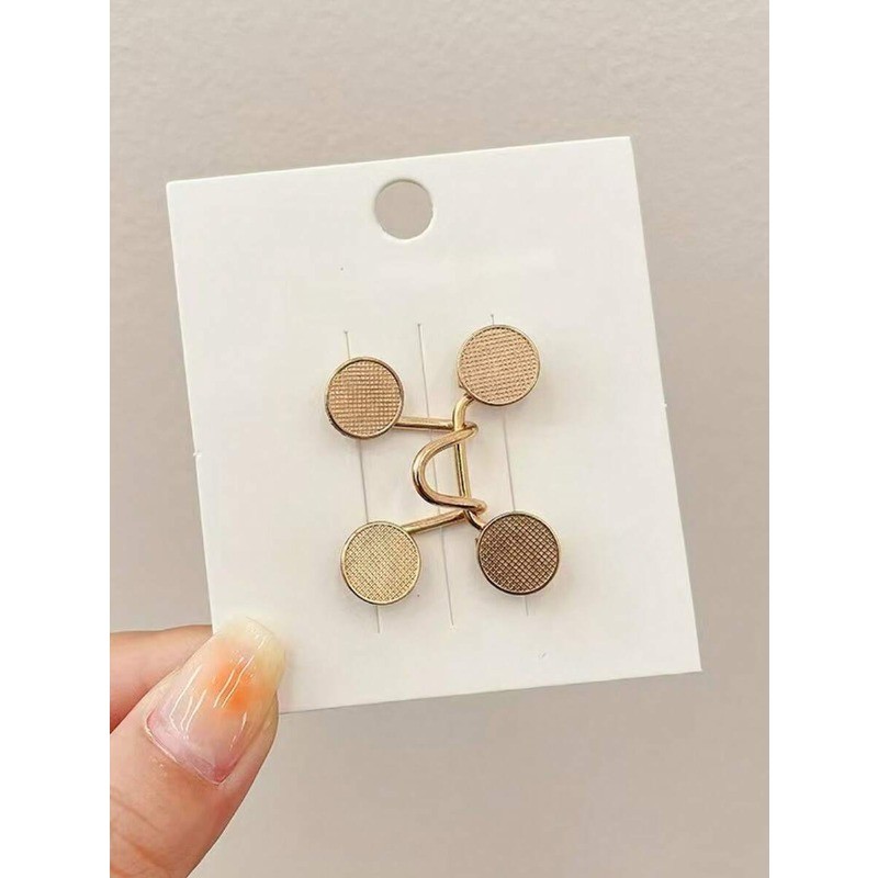 1 Bộ Quần Eo Cincher Nút Kim Loại Có Thể Tái Sử Dụng, Thích Hợp Cho Quần Jean Và Váy