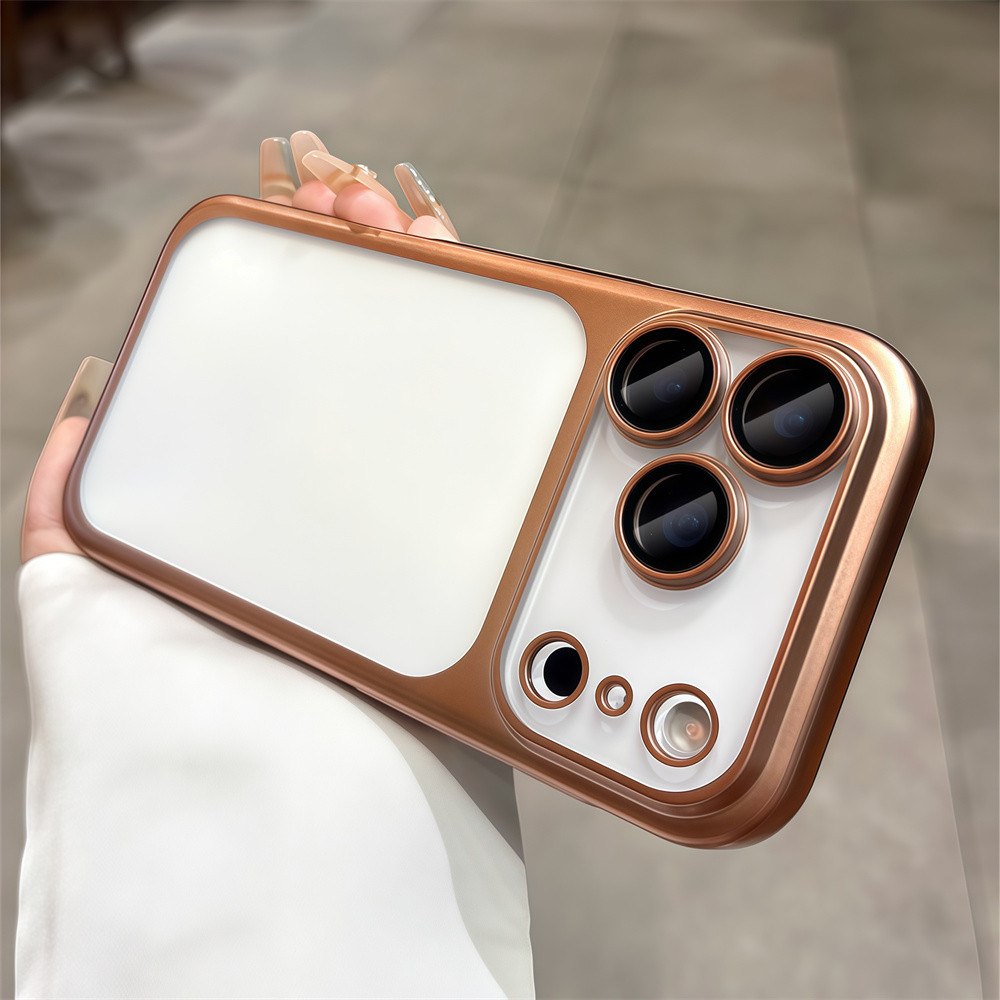 Ốp điện thoại PC mờ mạ điện chất lượng cao cho iPhone 17 Pro Max Air 13 14 15 16 pro max Bảo vệ ống kính chống rơi Vỏ cứng bảo vệ điện thoại