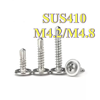 Vít tự khoan đầu dù inox 410,Đinh ốc vít ,Vít răng thưa inox 304 Vít bắn gỗ đầu dù M4.2 / M4.8 * L13-50mm [LXY-CB-1]