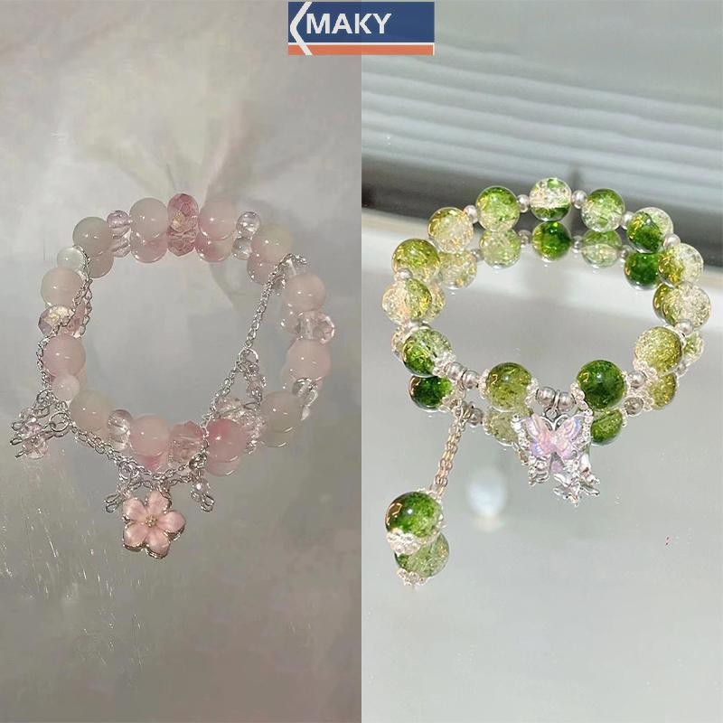 Onetimingcool Ánh Sáng Ngọt Ngào sel Vòng Tay Nữ Thời Trang Bé Gái Giả Tưởng Đính Hạt Dây Đàn Hồi Vòng Tay Trang Sức Phụ Kiện Quà Tặng VN