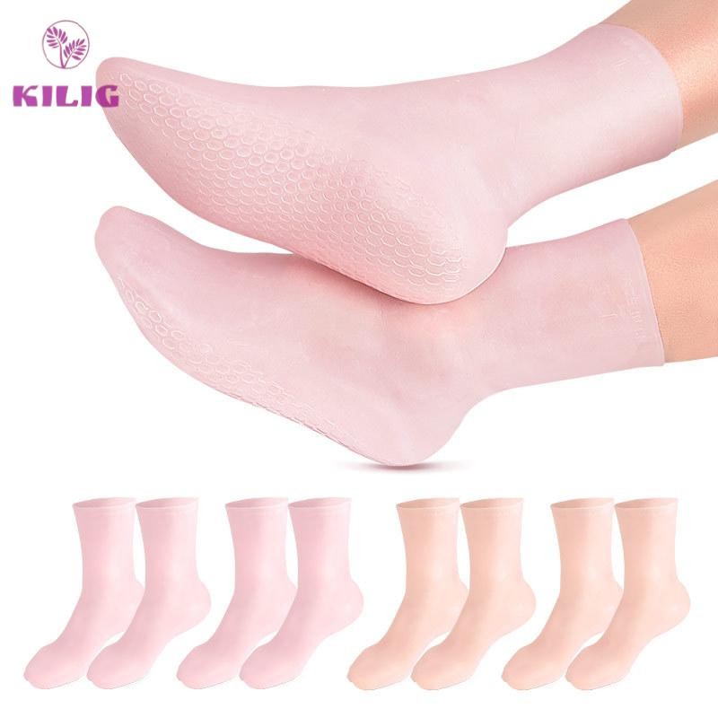 1 Cặp Vớ Silicone Gel Dưỡng Ẩm Bảo Vệ Gót Chân Chống Nứt Nẻ