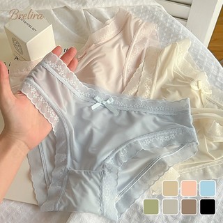『Brelira』Quần lót lụa băng ren liền mạch cạp vừa gợi cảm Quần lót thoáng khí nhanh khô vô hình thoải mái nhẹ cho nữ