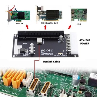 [luxiang.vn] Bộ chuyển đổi 4X Oculink SFF-8612 SFF-8611 sang PCIE PCI-Express 16X với cổng nguồn ATX 24Pin cho Card đồ họa Mainboard Phụ tùng máy tính