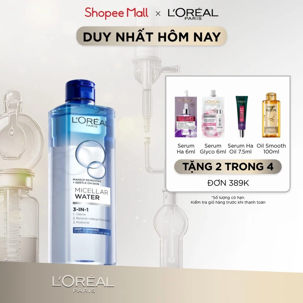 Nước tẩy trang L'Oreal Paris Micellar Water Dịu Nhẹ