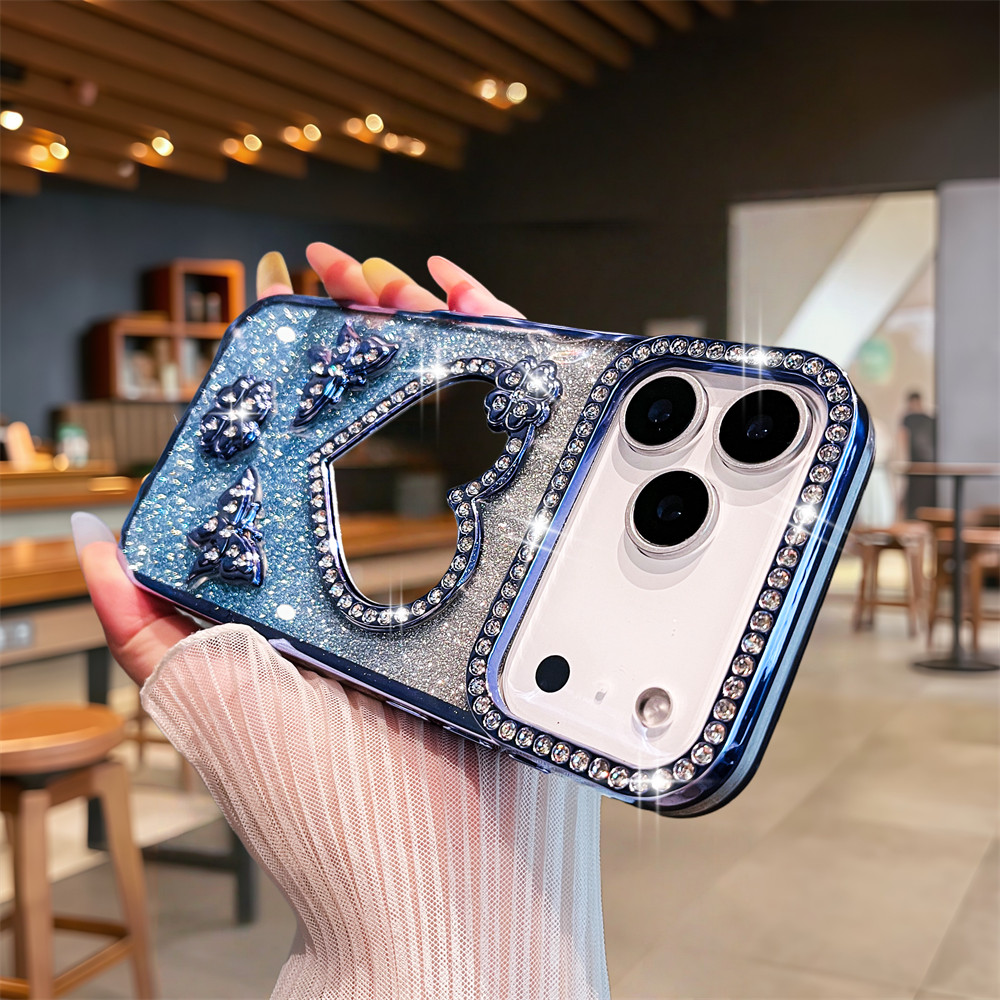 Ốp điện thoại gương 3D sang trọng cho iPhone 17 Pro Max 16 11 12 13 14 15 Pro Max Air 15 16 plus Bảo vệ Camera ống kính Vỏ chống sốc Vỏ mềm TPU Vỏ bảo vệ điện thoại