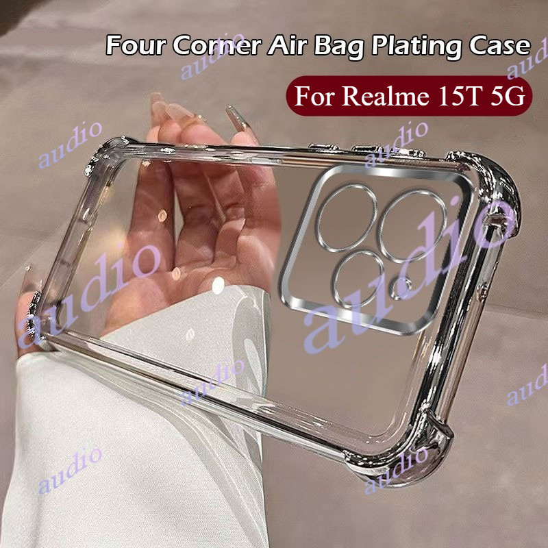 Ốp điện thoại trong suốt mạ bốn góc Realme 15T 5G cho realme 15T 15 Pro Realme15T 5G Ốp lưng silicon mềm chống sốc sang trọng cho Realme 15Pro Realme15 Pro 5G